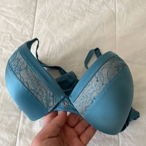 Teal Blue Lace 36C VS Pushup Bra